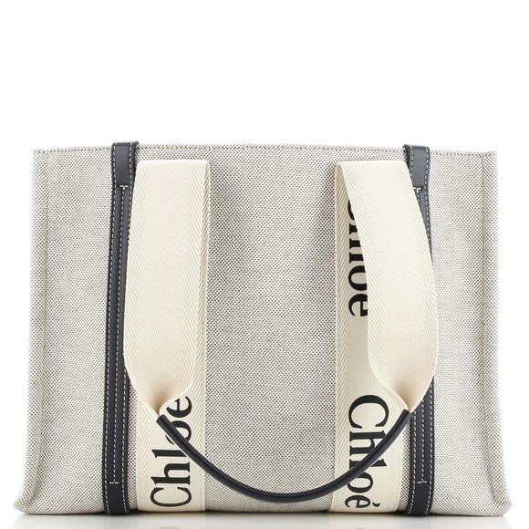 Chloe Medium Woody Tote Canvas with Leather